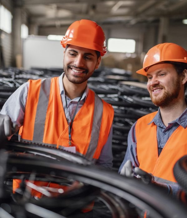 men working bunch wheels